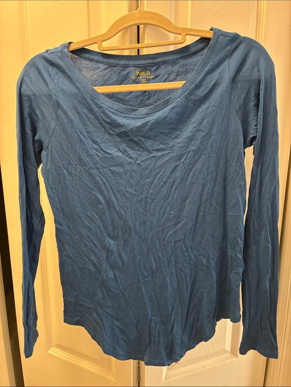 Polo by Ralph Lauren Women's Long Sleeve Scoop Neck Top - Slate Blue